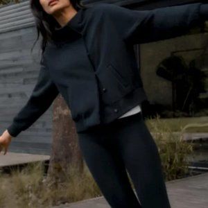 NWT Cuyana Fleece Funnel Neck Jacket in black